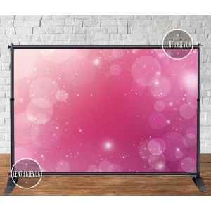 Изображение товара - Баннер 3х2м внизу - Happy Birthday (малиново-розовый) - Фотозона (виниловый) на день рождения (без каркаса) -