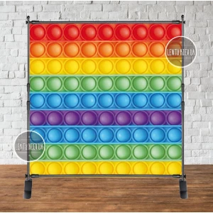 Изображение товара - Баннер 2х2м, “Поп ит / Pop it“ - Фотозона (виниловый) на день рождения - Без дополнительной надписи