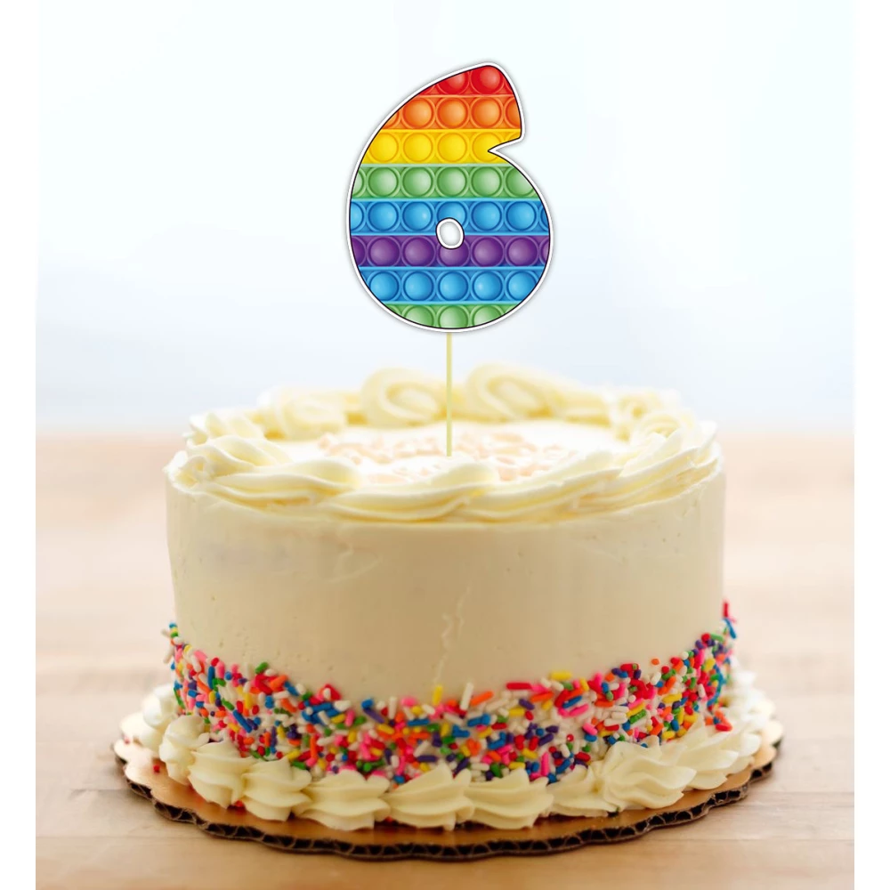 Топпер-цифра (до 10см цифра) вырубка “Поп ит / Pop it“ (1шт)- 6