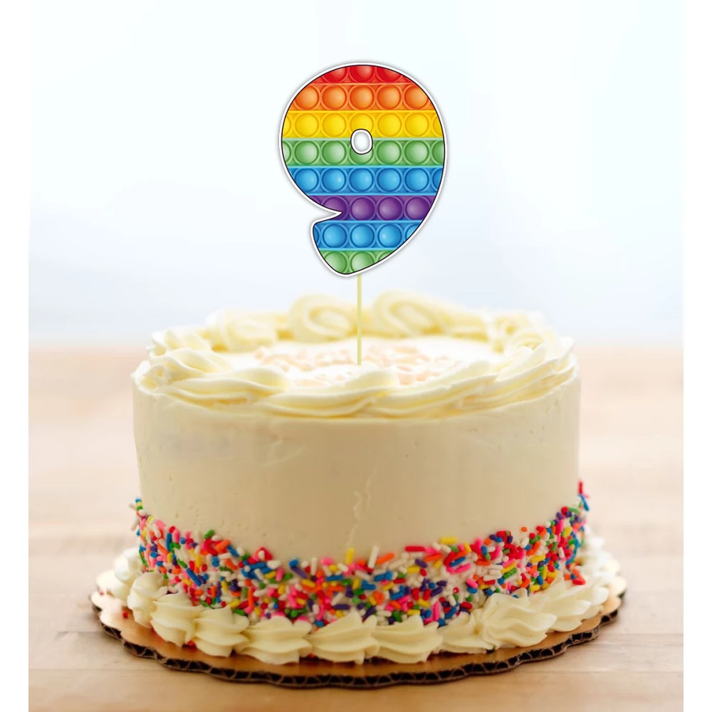 Топпер-цифра (до 10см цифра) вырубка “Поп ит / Pop it“ (1шт)- 9