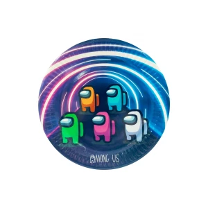 Изображение товара -  Тарелки “Амонг Ас“ (Космос)  18 см  Синие бумажные тарелочки -