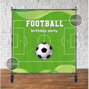 Изображение товара -  Баннер “Футбол / Football Party“ 2х2м с люверсами. Фотозона (виниловый) на день рождения имя