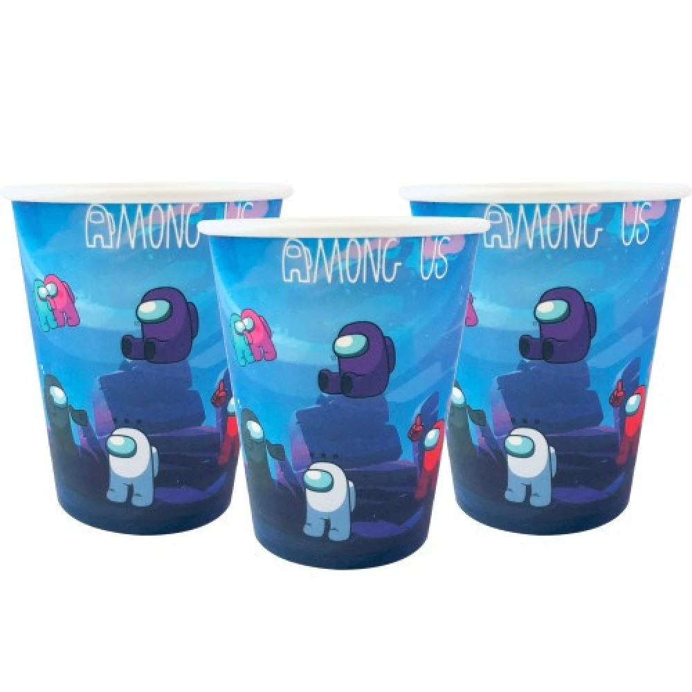 Стаканчики (набор 10шт.250мл) в стиле “Амонг Ас“ бумажные одноразовые