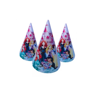 Изображение товара -  Колпачки, Принцессы Дисней замок праздничные карнавальные 16 см (поштучно)-