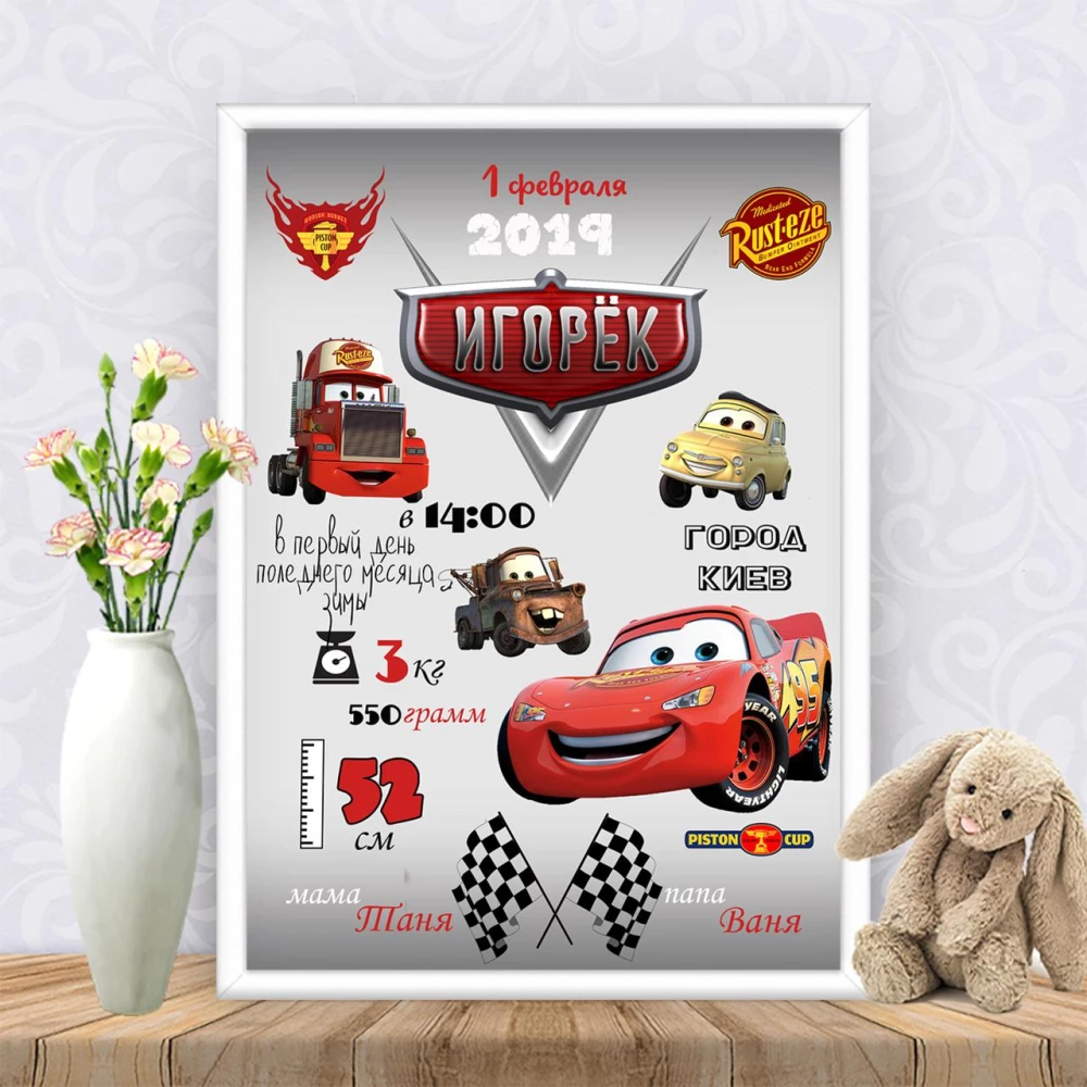 Метрика “Тачки“ А4+рамка