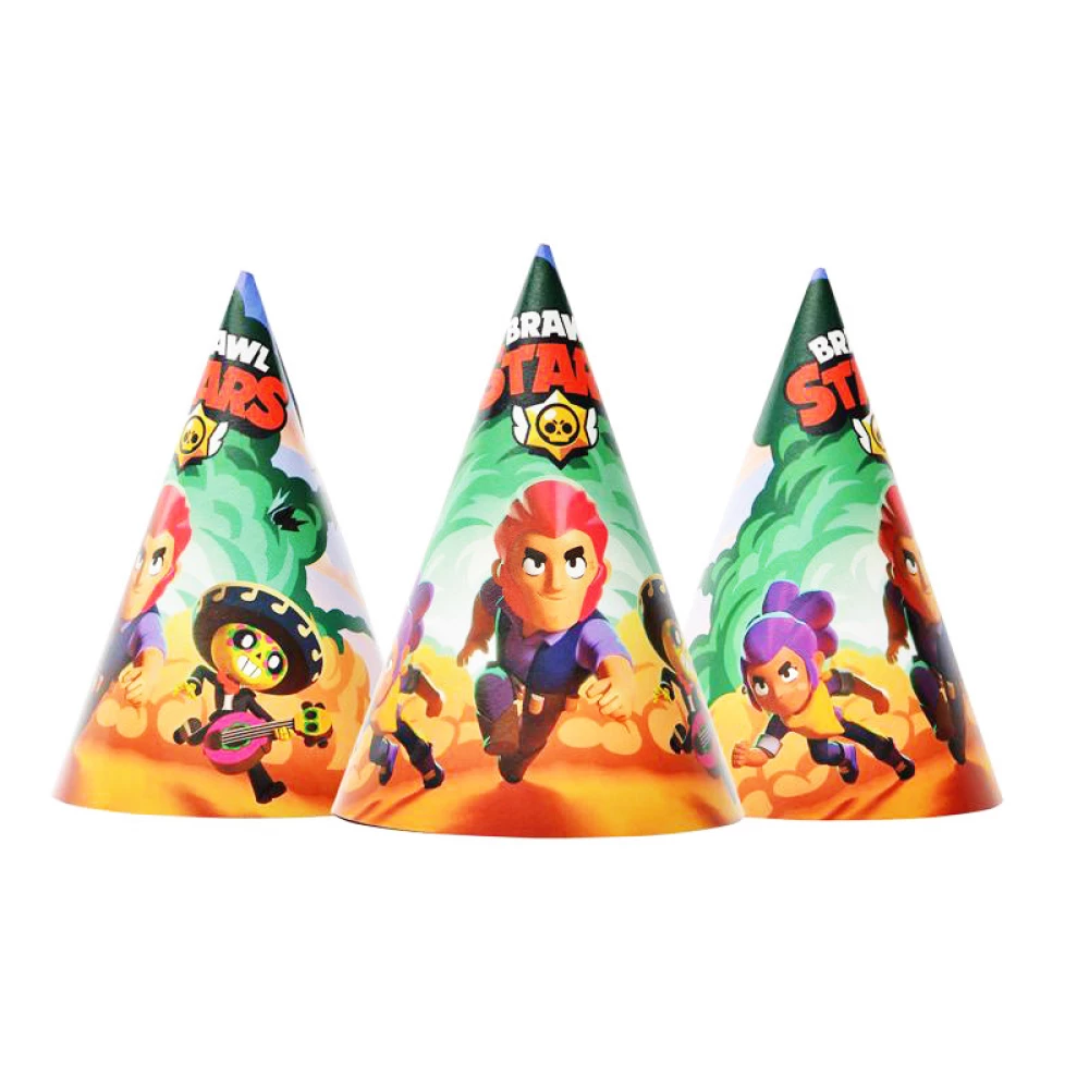 Колпачки “Бравл Старс“ 16 см колпаки праздничные карнавальные -