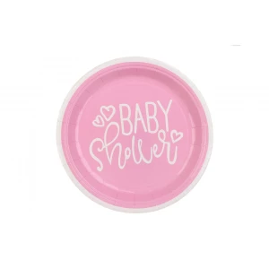 Изображение товара -  Тарелки 8 шт./уп. (18см.) в стиле “Baby Girl“ baby shower
