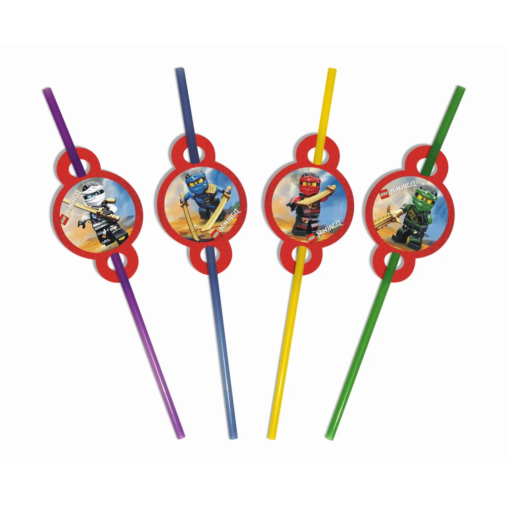 Коктейльні трубочки з гофрою (10 шт/уп.) Набір Різні кольори, Ниндзяго (преміум)