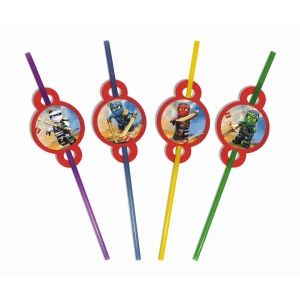 Зображення товара -  Коктейльні трубочки з гофрою (10 шт/уп.) Набір Різні кольори, Ниндзяго (преміум)
