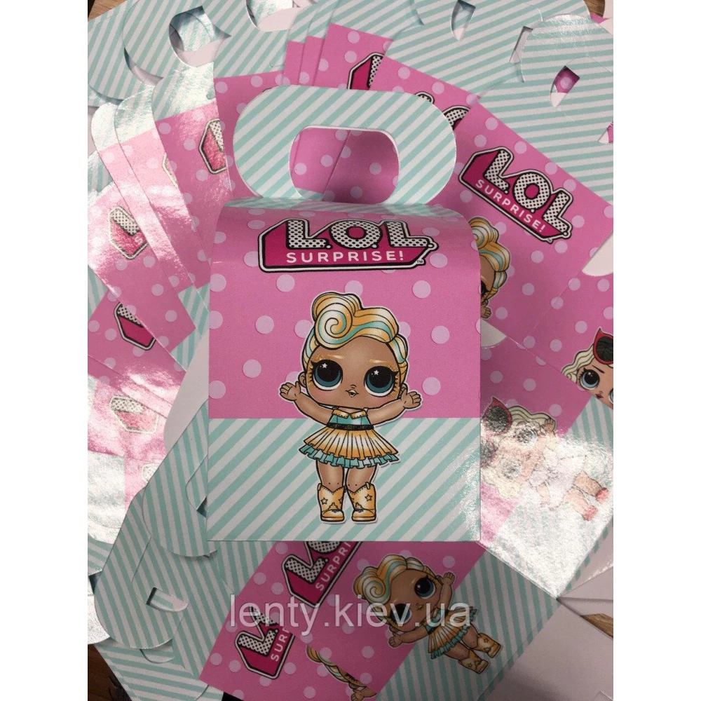 Коробочка “Куклы ЛОЛ“ для подарков и угощений 10х10х10 малотиражные -