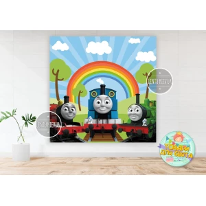 Изображение товара -  Плакат “Паровозик Томас“ 150х150 см на детский День рождения -