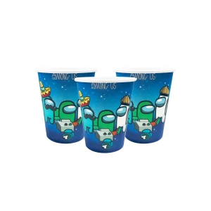 Изображение товара - Стаканчики (набор 10шт.250мл) в стиле “Амонг Ас“ бумажные одноразовые (детский День рождения)-