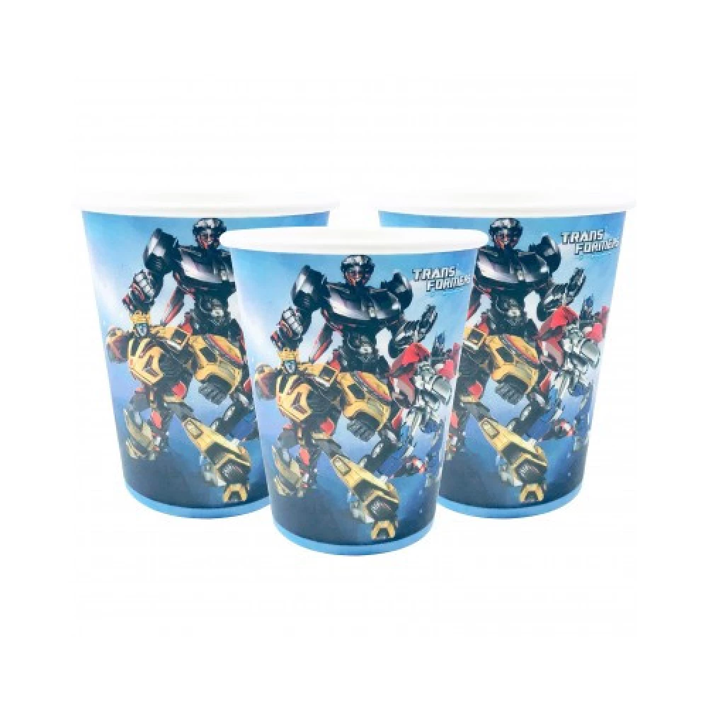 Стаканчики бумажные Трансформеры (10шт/уп. 250 мл.) одноразовые детские -
