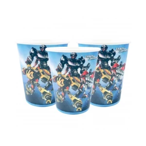 Изображение товара - Стаканчики бумажные Трансформеры (10шт/уп. 250 мл.) одноразовые детские -