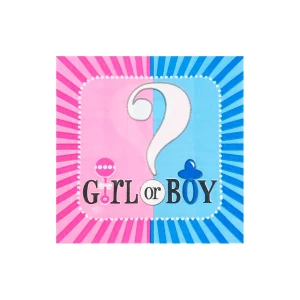 Изображение товара -  Салфетки “Girl or Boy“ гендер-пати бумажные 15шт/уп. сервировочные одноразовые детские
