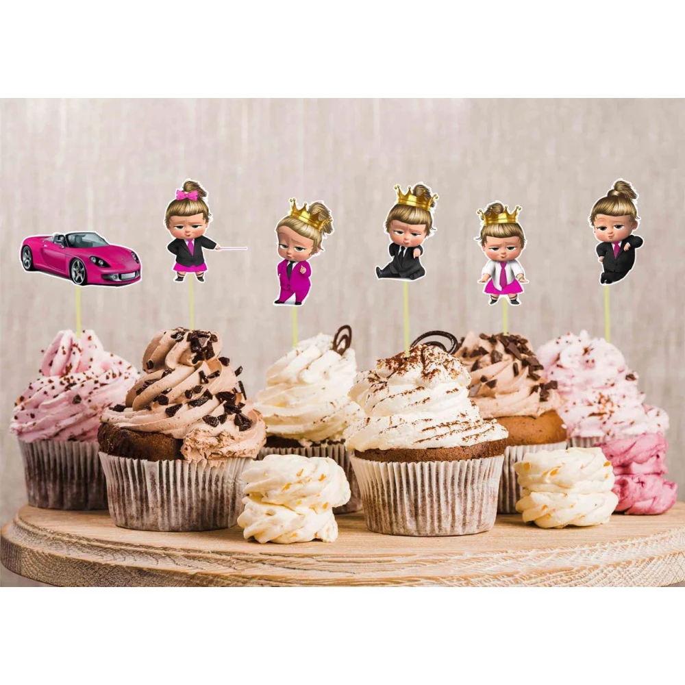 Набор “Леди Босс молокосос девочка“ - топперы в капкейки фигурные (6 см) вырубка (6шт./уп.) Картон