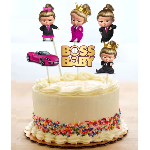 Изображение товара -  Набор “Леди Босс Молокосос девочка“ средние топперы в торт  (8 см, 6шт./уп.) вырубка (Картон)