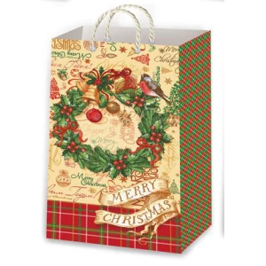 Изображение товара - Новогодние пакеты лимитированные 38х24 (П1-Микс-29) Новогодний Веночек (П1-144)