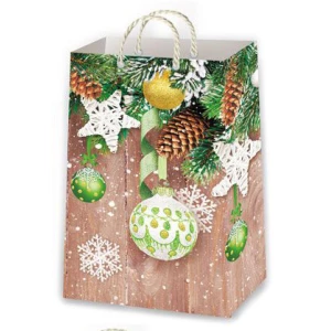 Изображение товара - Новогодние пакеты лимитированные 38х24 (П1-Микс-29) Шары Новогодние (зел.кор.) (П1-143)