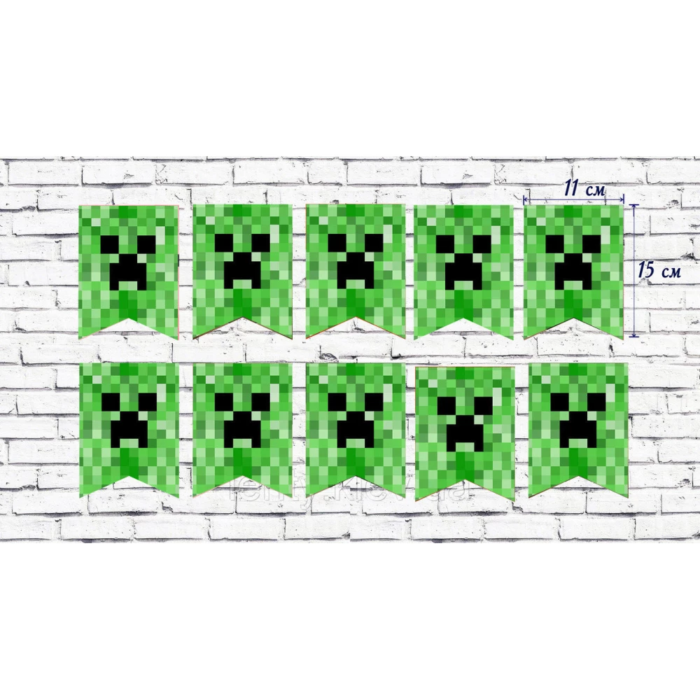 Гирлянда Майнкрафт - Крипер Редкие модели/малотиражные (10шт/уп)-