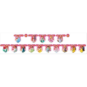 Зображення товара - Гірлянди “З Днем Народження“ (укр.)- Рожевий, Принцеси Дісней