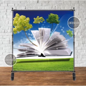 Изображение товара - Баннер 2х2м “Открытая книга, природа, деревья“ - для праздничной фотозоны (Без каркаса)