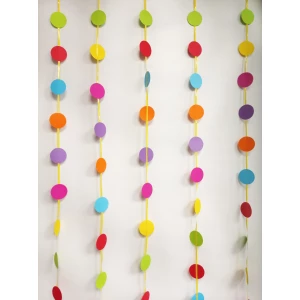Зображення товара -  Гірлянда паперова “Поп Іт“ різнокольорові кружочки на стрічці до 4 метрів