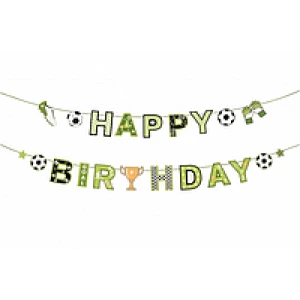 Изображение товара -  Гирлянда Happy Birthday “Футбол“ 3 м. (карнавальная гирлянда)