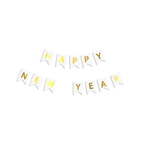 Изображение товара -  Новогодняя гирлянда “Happy New Year“ бело-золотая