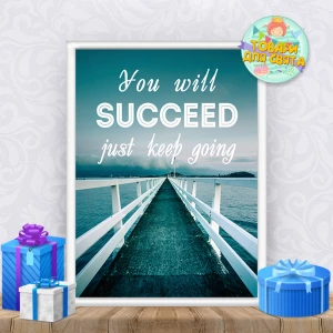 Изображение товара -  Постер мотивационный “You will succeed“ (английский язык)(на английскийом языке: “у тебя все получится“) - А4