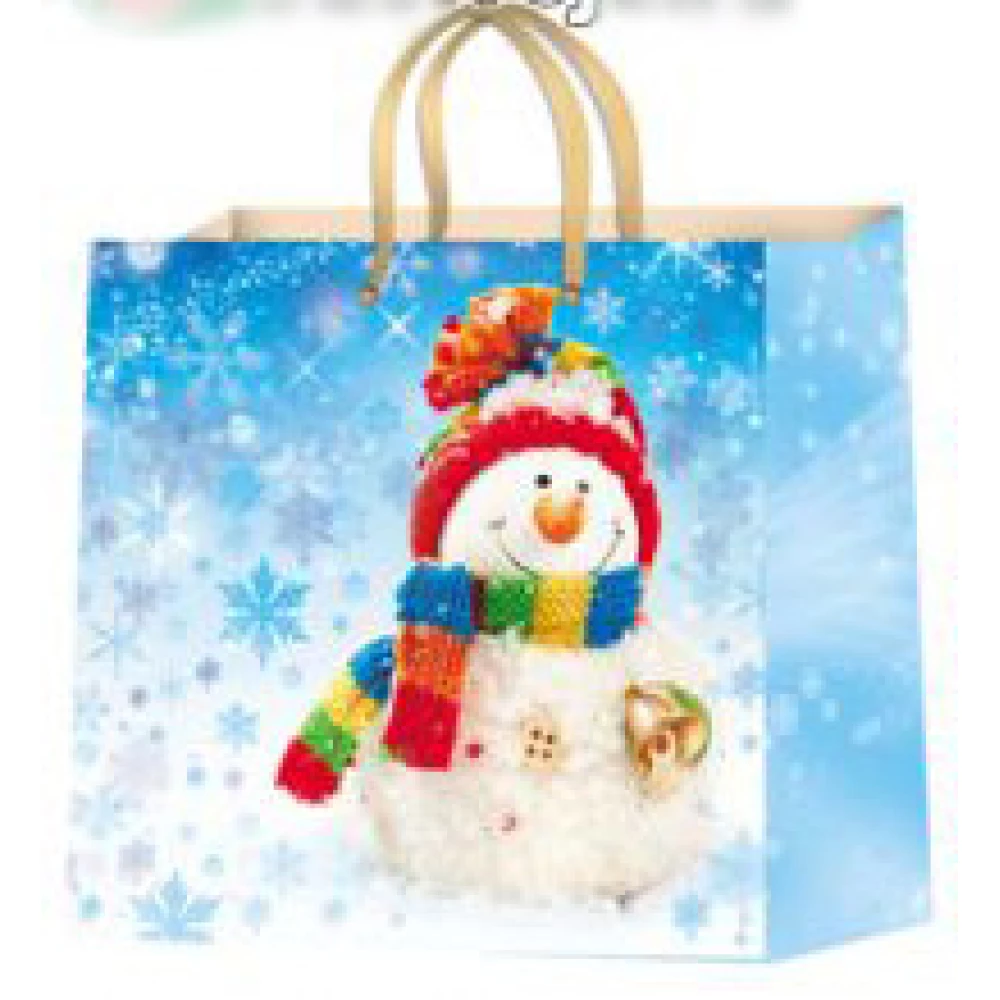 Новогодние пакеты ламинированные 16х16 (П3- Микс-1) Сніговик