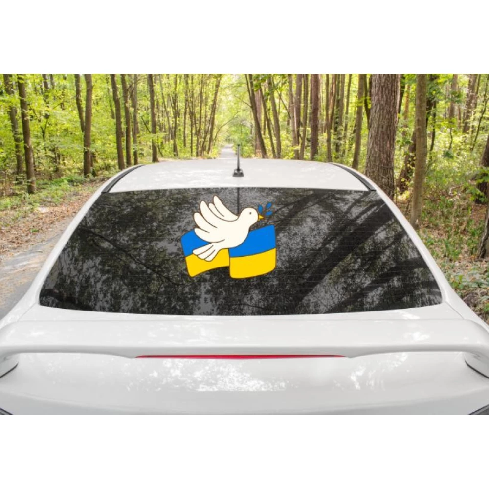 Патриотическая наклейка на авто / машину “Голубь мира.ЖБ Флаг“ 40х35см на стекло/автомобиль/машину