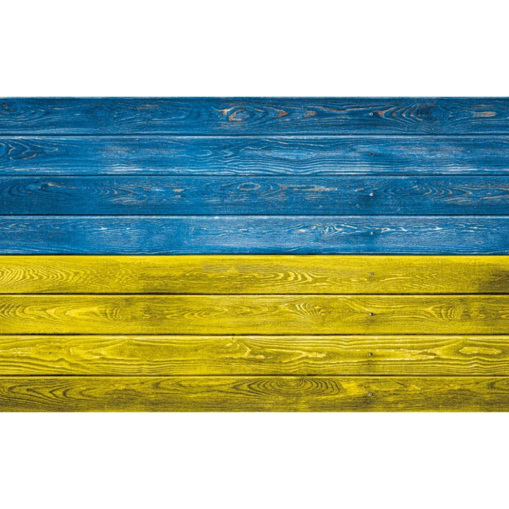 Фото-фон виниловый патриотический 120×75 см “Флаг Украины: Желто-синие горизонтальные доски“