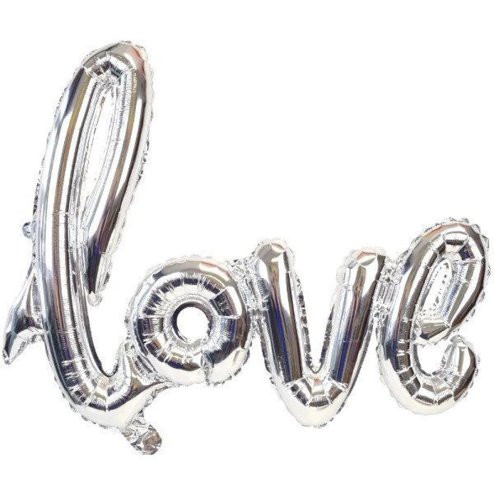 Надпись фольгированная “LOVE“  100 см Серебро