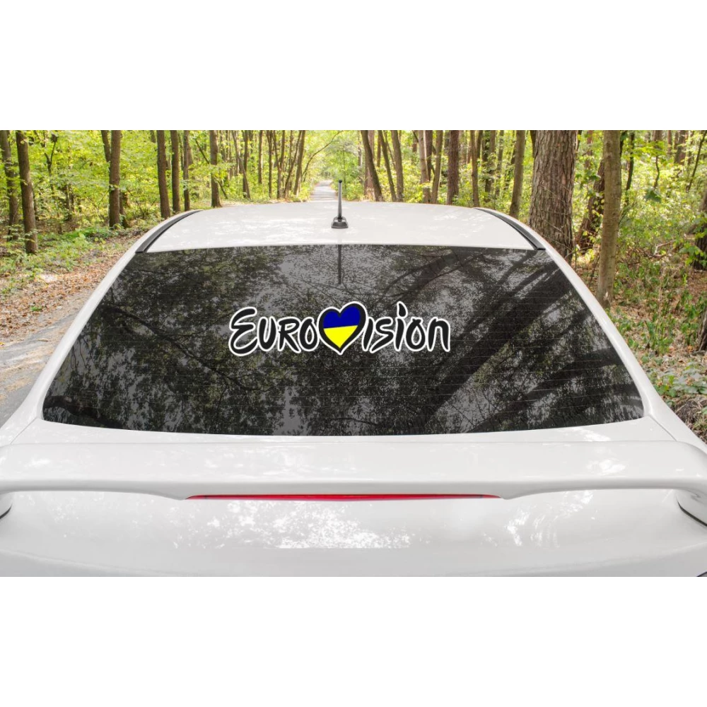 Патриотическая наклейка на авто / машину “Eurovision / Євробачення 2022 / 2023“ 50х12 см на автомобиль /