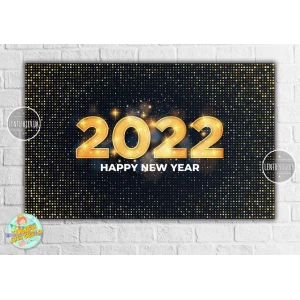 Изображение товара -  Плакат новогодний “Черно-золотой стиль 2024“ 120х75 см