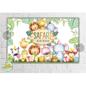 Изображение товара -  Плакат “Сафари. День Рождения“ 120х75 см на детский День рождения-