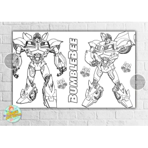 Изображение товара - Плакат - Раскраска “Трансформеры. Бамблби“ 120х75 см