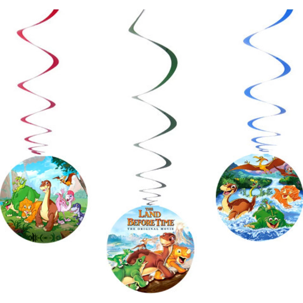 Подвески Земля до начала времен. Динозаврики (спиральки бумажные) Редкие малотиражные (6 шт)-