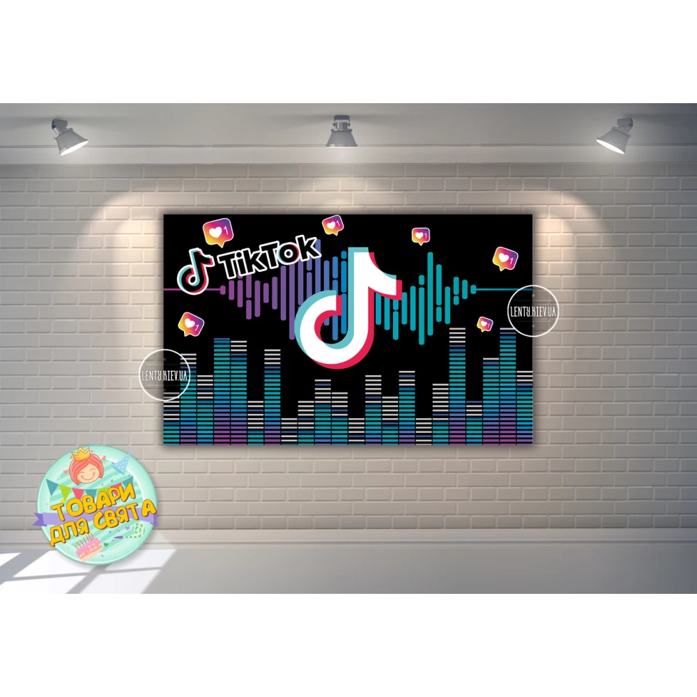 Плакат TikTok / Тик Ток“ 120х75 см (Тематический) “ 120х75 см для Кенди - бара -