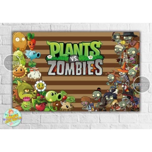 Изображение товара -  Плакат “Растения против зомби“ коричневый - 120х75 см для Кенди - бара