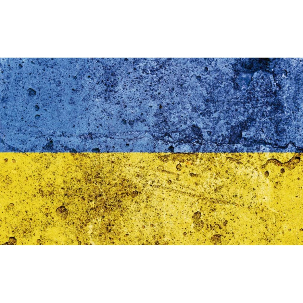 Фото-фон виниловый патриотический 120×75 см “Флаг Украины: Окрашенная бетонная стена“