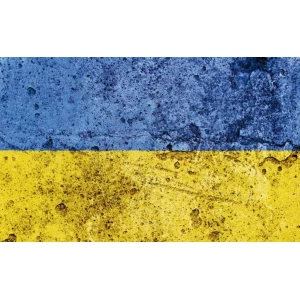 Изображение товара -  Фото-фон виниловый патриотический 120×75 см “Флаг Украины: Окрашенная бетонная стена“