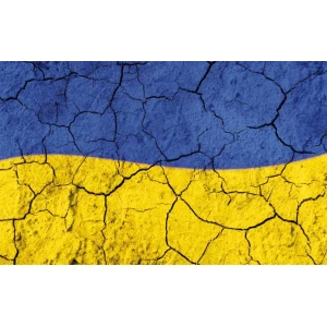 Изображение товара -  Фото-фон виниловый патриотический 120×75 см “Флаг Украины: треснувшая, сухая земля“