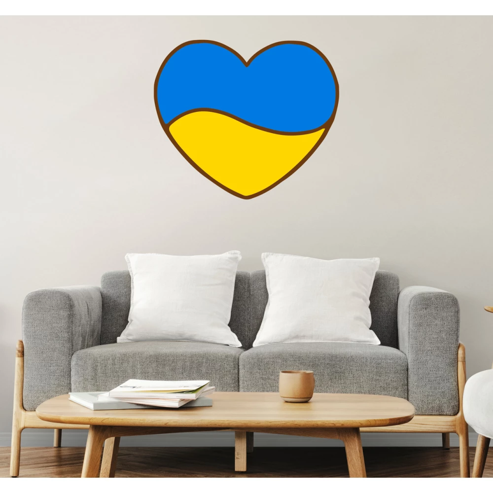 Интерьерная наклейка на стену “Сердце Украины“ 62х72 см