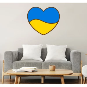Изображение товара -  Интерьерная наклейка на стену “Сердце Украины“ 62х72 см