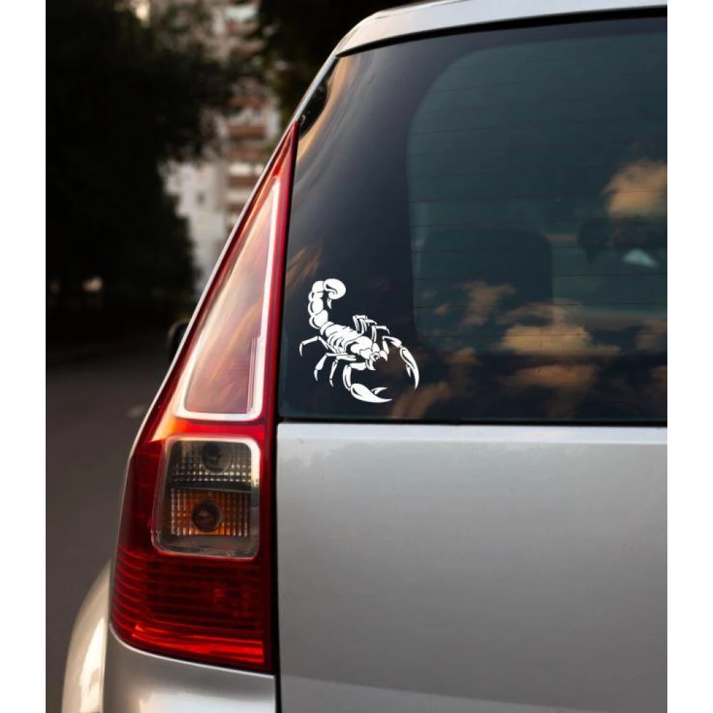 Наклейка на машину “Скорпион“ 20,7х20 см (цвет на выбор)  - на стекло / авто / автомобиль