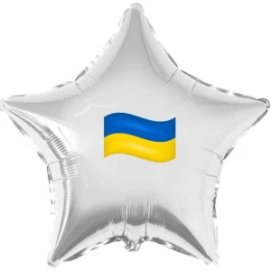 Изображение товара -  Патриотическая наклейка “Флаг Украины“ на шар 18“