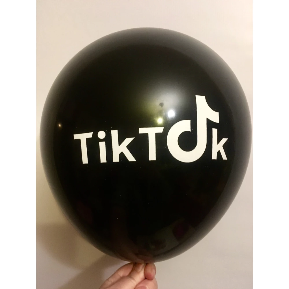 Шарики воздушные  12“ (30см) с рисунком поштучно “Тик Ток“ (ассорти)