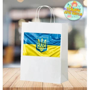 Изображение товара -  Пакет патриотический “Флаг Украины, герб“  28х19х11 см